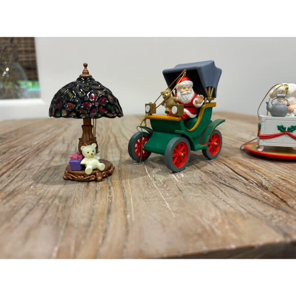 Vintage Rennoc Christmas Santa Lamp Ornaments Set of Three 90s - Picture 3 of 8